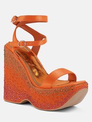 Richness Rhinestones Embellished Ultra High Wedge Sandals