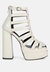 Rielle High Platform Cage Boot Sandals - Beige