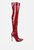 Riggle Long Patent PU High Heel Boots - Burgundy
