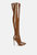 Riggle Long Patent PU High Heel Boots - Brown