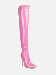 Riggle Long Patent PU High Heel Boots