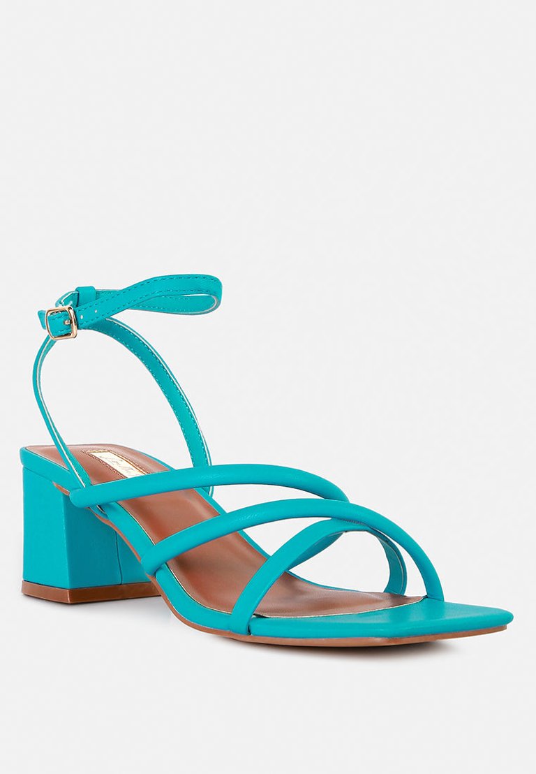 Right Pose Faux Leather Block Heel Sandals