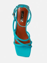 Right Pose Faux Leather Block Heel Sandals