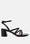 Right Pose Faux Leather Block Heel Sandals - Black