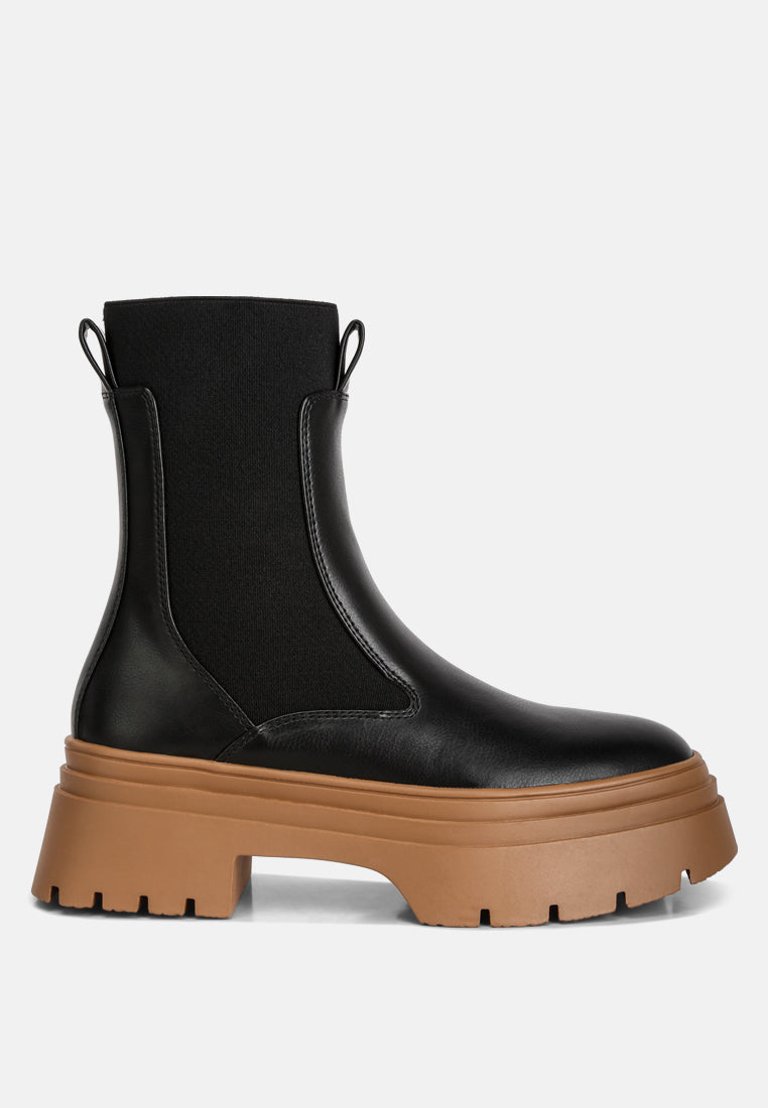 Ronin High Top Chunky Chelsea Boots - Black