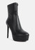 Rossetti Stretch Pu High Heel Ankle Boots - Black