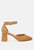 Rozita Microfiber Block Heel Sandals - Beige