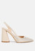 Saranna Rhinestone Embellished Suede Heel Sandals - Beige