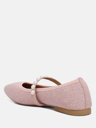 Sassie Pearl Embellished Ballerina Flats