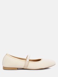 Sassie Pearl Embellished Ballerina Flats - Beige