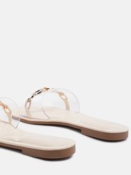 Scoth Clear Buckled Quilted Slides