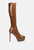 Shawtie High Heel Stretch Patent Calf Boots - Tan