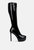 Shawtie High Heel Stretch Patent Calf Boots - Black