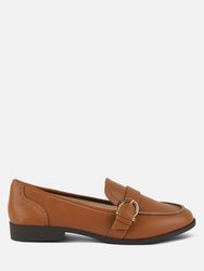 Sheboss Buckle Detail Loafers - Tan