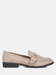 Sheboss Buckle Detail Loafers - Taupe