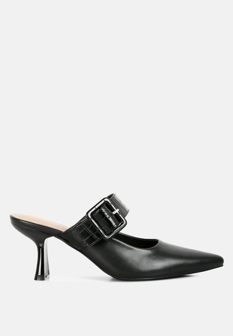 Shein Star Slim Block Heel Mules