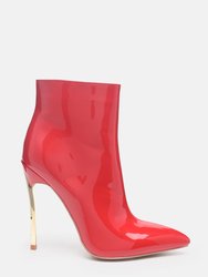 Siren Patent Faux Leather Bootie - Red