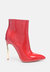 Siren Patent Faux Leather Bootie - Red