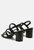 Slater Croc Skin Faux Leather Block Heel Sandals