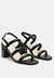 Slater Croc Skin Faux Leather Block Heel Sandals