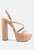 Slegs High Block Heel Platform Sandals - Latte