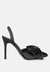 Smitten Bow Stiletto Heel Slingback Sandals - Black