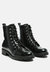 Snac Lace up Croc Textured Ankle Boots