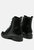 Snac Lace up Croc Textured Ankle Boots