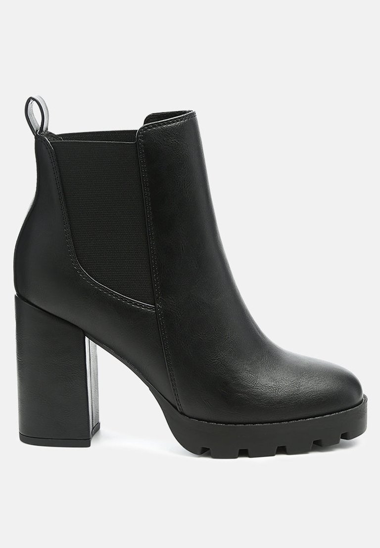 Sonia Block Heeled Chelsea Boots - Black