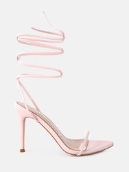 Sphynx High Heel Lace Up Heels - Pink