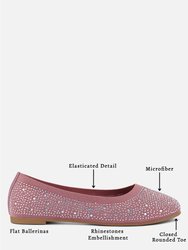 Splash Rhinestones Embellished Ballet Flats