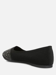 Splash Rhinestones Embellished Ballet Flats