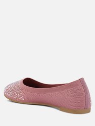 Splash Rhinestones Embellished Ballet Flats