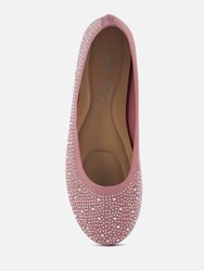 Splash Rhinestones Embellished Ballet Flats