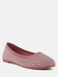 Splash Rhinestones Embellished Ballet Flats