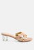 Stellar Gold Line Croc Sculpted Heel Sandals - Pink