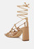 Strings Attach Lace Up Italian Block Heel Sandals