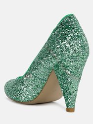 Sugar Plum Glitter Conical Heel Pumps