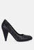 Sugar Plum Glitter Conical Heel Pumps - Black