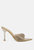 Sundai Rhinestone Embellished Stiletto Sandals - Beige/Gold