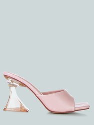 Sweet16 Clear Spool Heel Sandals - Pink