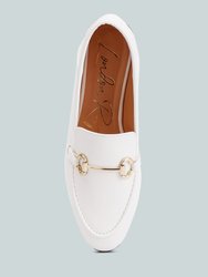 Talula Horsebit Embellished Faux Leather Loafers