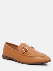 Talula Horsebit Embellished Faux Leather Loafers