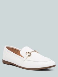 Talula Horsebit Embellished Faux Leather Loafers