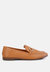 Talula Horsebit Embellished Faux Leather Loafers - Tan