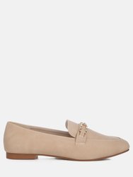 Tassilo Timeless Faux Leather Horsebit Loafers - Natural