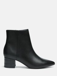 Thalia Pointed Toe Ankle Boots - Black