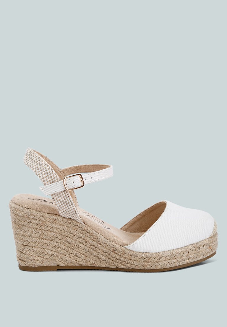 Trand Wedge Espadrille Sandals - White