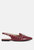 Trempe Croc Slingback Flat Sandals - Burgundy