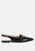 Trempe Croc Slingback Flat Sandals - Black